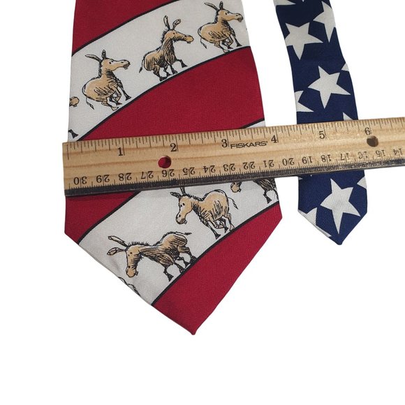 Democrat Donkey Mike Luckovich Mens Necktie Designer Accessory Office Dad Gift - Picture 3 of 5